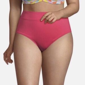 Lands' End High Waisted Bikini Bottoms - Hot Pink, 16W